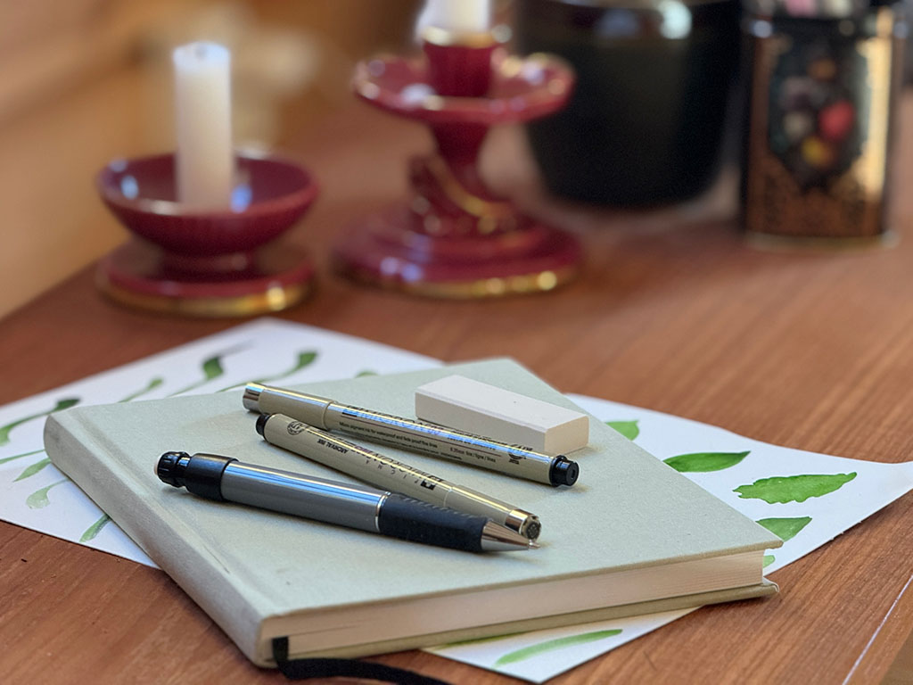 Pens and paper