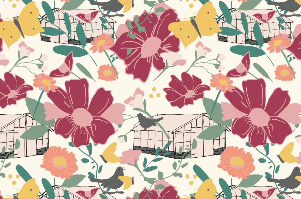 Pattern collection The Greenhouse hero print, colorway 1