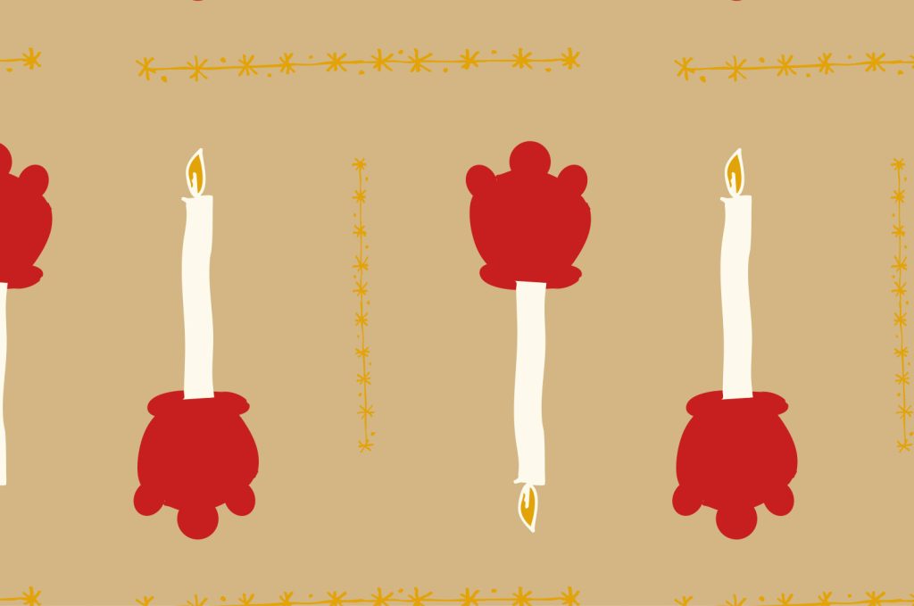 Pattern collection Old-fashioned Christmas hero print 2, colorway 2