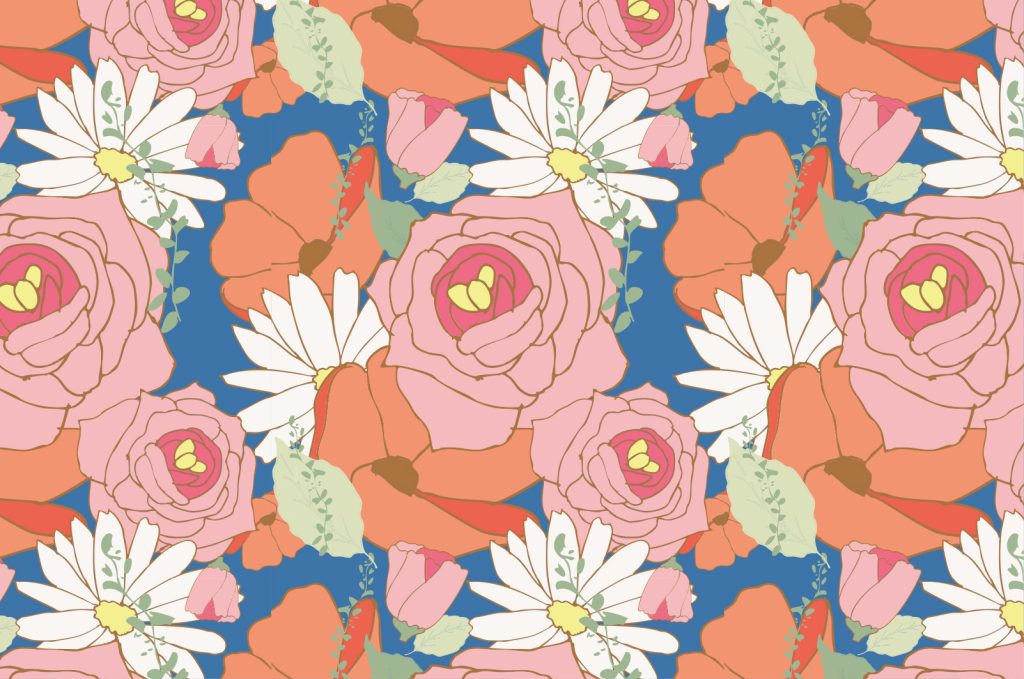 Pattern collection Grand Blooms hero print 1, colorway 1