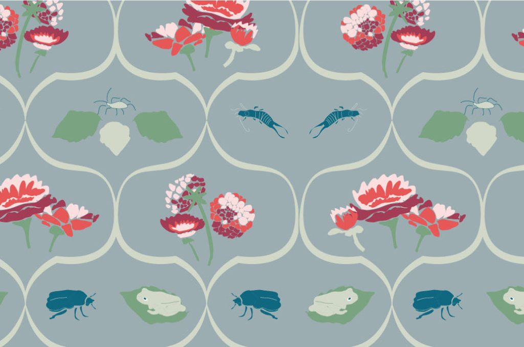 Pattern collection Hidden among Dahlias hero print 1, colorway 2